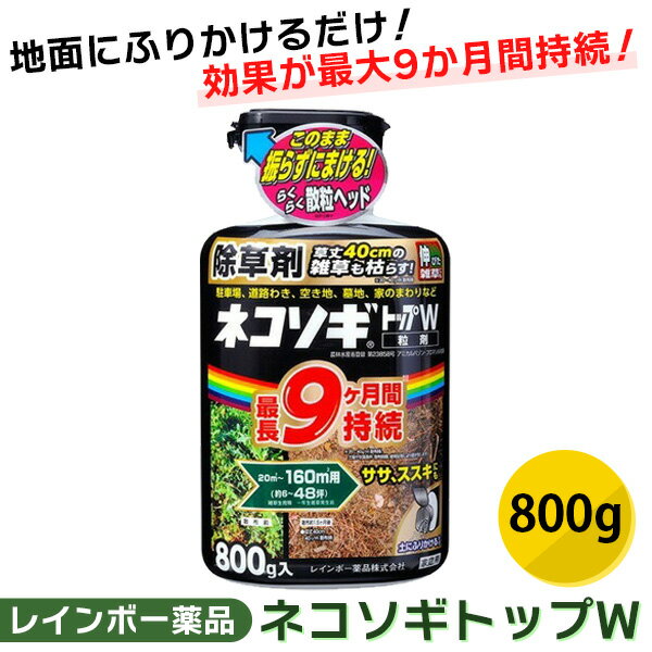 あす楽 レインボー薬品:ネコソギトップW 800g 4903471101060 除草剤 粒剤 粒 長期持続 笹 ススキ レインボー薬品