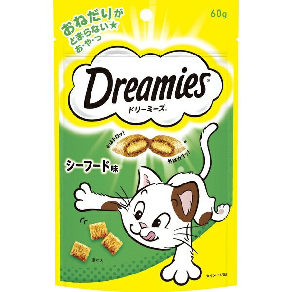 マースジャパンリミテッド:ドリーミーズ シーフード味 60g DRE1 猫 おやつ 間食 トッピング スナック 魚介 魚 海 貝 猫 おやつ 間食 トッピング スナック 魚介 魚 海 貝 DRE1