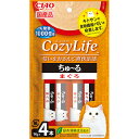 いなばペットフードの一覧はこちら商品特徴猫ちゃんと飼い主の方が快適な生活(CozyLife)を送れるように思いを込めました。・食物繊維のキトサンがフンのにおいを吸着します。・乳酸菌1000億個(1本あたり250億個)配合で猫ちゃんの健康を維持し、お腹の調子を保ちます。・緑茶消臭成分3倍配合(CIAOちゅ〜る比)。緑茶消臭成分配合で腸管内の内容物の臭いを吸着し、糞・尿臭を和らげます。・外袋は環境に配慮した紙包材を使用。原材料(成分)まぐろ、まぐろエキス、タンパク加水分解物、糖類(オリゴ糖等)、殺菌乳酸菌、植物性油脂、キトサン、増粘安定剤(加工でん粉、増粘多糖類)、ミネラル類(Na、P、Cl)、調味料(アミノ酸)、ビタミンE、緑茶エキス、紅麹色素保証成分たんぱく質7.5％以上、脂質0.3％以上、粗繊維0.6％以下、灰分1.8％以下、水分90.0％以下エネルギー約7kcal/本給与方法1日4本を目安におやつとしてお与えください。原産国または製造地日本保管方法お使い残りが出た場合は、他の容器に移し替えて冷蔵庫に入れ早めにお与えください。諸注意袋の誤飲にご注意ください。【商品サイズ】縦(mm)　120横(mm)　210高さ(mm)　20【商品重量】重量(g)　70JANCD：4901133291678【銀行振込・コンビニ決済】等前払い決済予定のお客様へ当商品は弊社在庫品ではなく、メーカー取寄せ品でございます。在庫確認後に注文確認を行い、お支払いのお願いを送信させて頂きます。休業日、13:00以降のご注文の場合は翌営業日に上記手続きを行います。お時間が掛かる場合がございます。