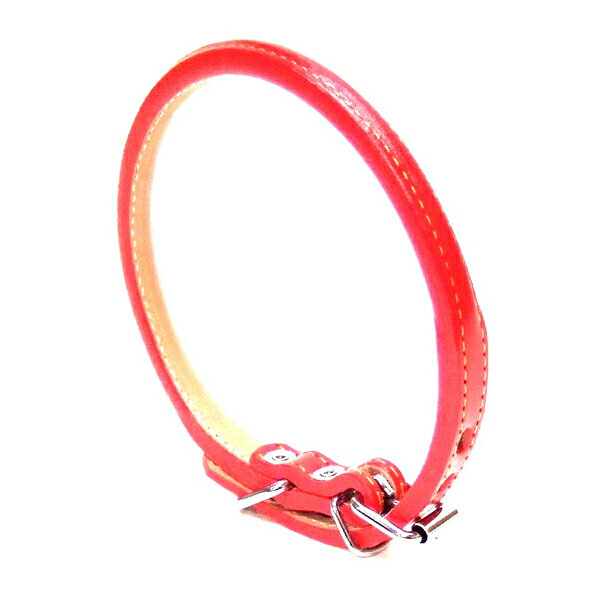 岡野製作所 ロール丸首輪 ＃4 レッド 4907733096484 岡野 ONS カラー 丸 首輪 散歩 お出かけ レザー 革..