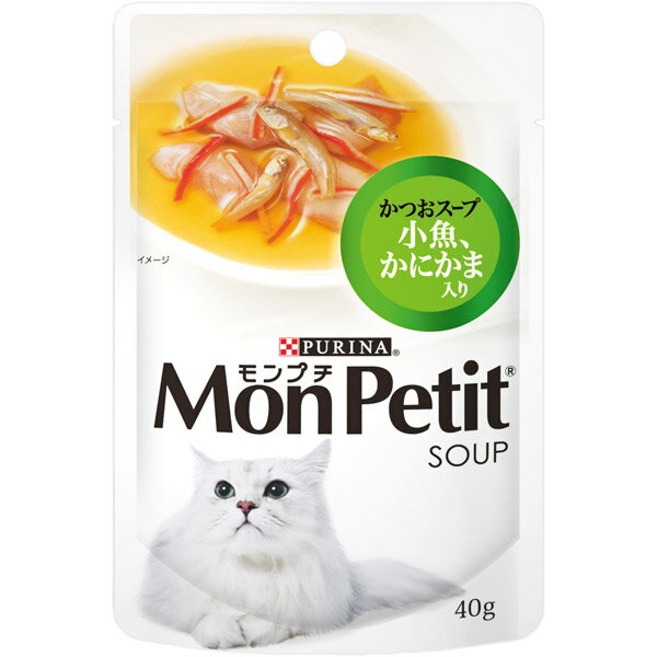 ネスレ日本:モンプチスープパウチ かつおスープ 小魚、かにかま、かつお入り40g 4902206202690 猫 フード ウェット パウチ レトルト モンプチ スープ 小魚、かにかま、かつお入り40g 猫 フード ウェット パウチ レトルト モンプチ