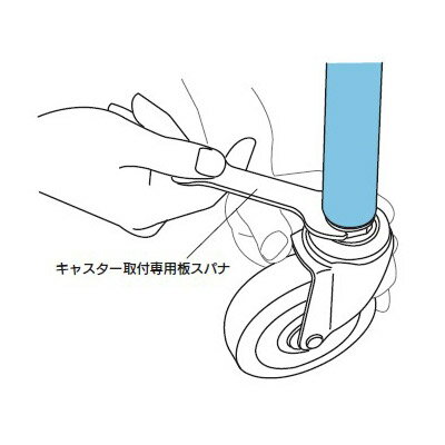 ユーエイキャスター:LT-S型 ねじ込み式キャスター ストッパー付 黒ナイロン車 車輪径 φ50 ネジ寸 LT-50BNS,W3/8×14【メーカー直送品】 台車 店舗什器 建築 棚 荷物 運搬 インテリア キャスター