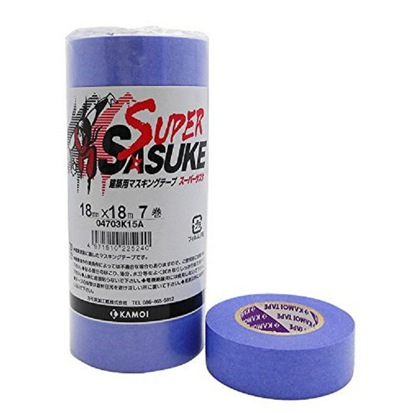 好川産業:カモイマスキング スーパーサスケ 24mm 5P S-SASUKE24-5 マスキングテープ 建築用 紫色