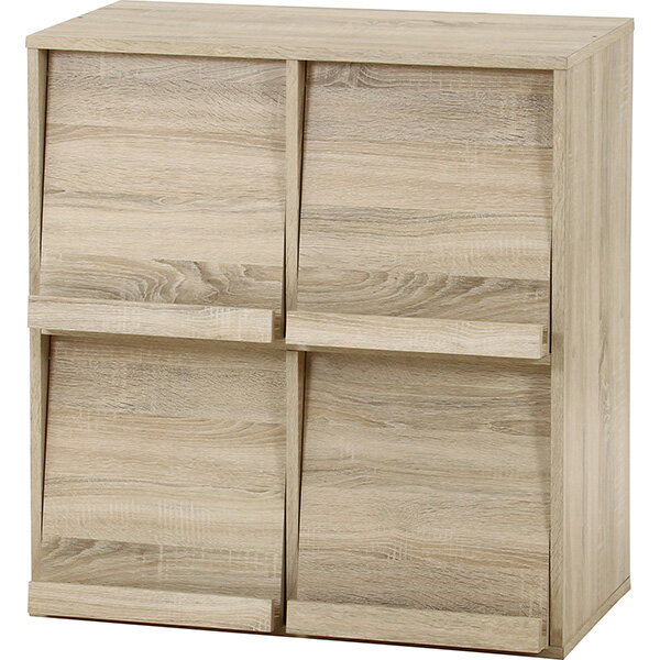 不二貿易:ディスプレイラック　4マス　オーク　DP8085 00073417【メーカー直送品】【地域制限有】 組立品