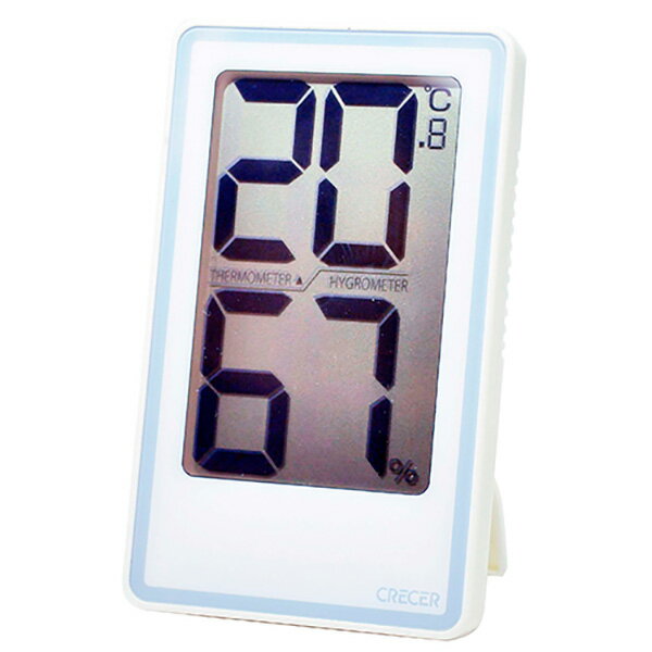 【ネコポス送料無料】 クレセル:でか文字デジタル温湿度計 CR-2000W 4955286808825 大工道具 測定具 温度計・環境測定器