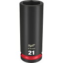 Milwaukee（ミルウォーキー）:SHOCKWAVE IMPACT DUTY ディープインパクトソケット 1/2インチ（12.7mm）角 21mm 49-66-6282【地域制限有】 インパクトソケット