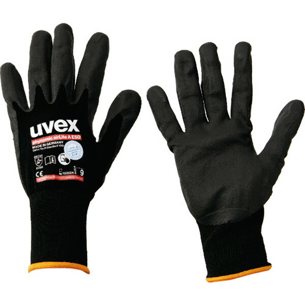 UVEX:ニトリル背抜き手袋 フィノミック エアライト A ESD L 6003869 オレンジブック 2067429