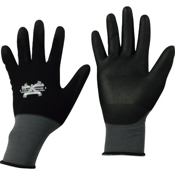 おたふく手袋:ソフキャッチEXフィット ウレタン ノーマルパーム ブラック/グレー LL A-396-BK/GY-LL オレンジブック 1477735