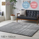 【メーカー直送】イケヒコ・コーポレーション アルテラ ラグ カーペット ベージュ 約180×180cm 約2畳 1280900021203