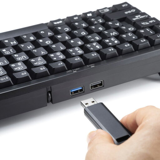 サンワサプライ: USBハブ付コンパクトキーボード SKB-KG3UH3BK サンワサプライ: USBハブ付コンパクトキーボード SKB-KG3UH3BK