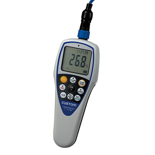 カスタム:デジタル温度計 CT-5200WP K熱電対タイプ 抗菌樹脂 HOLD機能 MAX/MINメモリ機能 オートパワーオフ機能