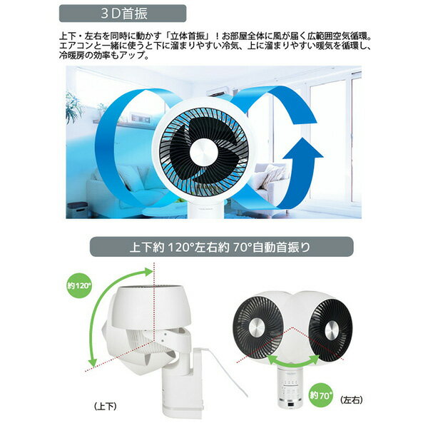 ユアサプライムス（YUASA）:DC壁掛扇風機 YKT-DWM151EFR（W） 壁掛け DCモーター 首振 省エネ 2