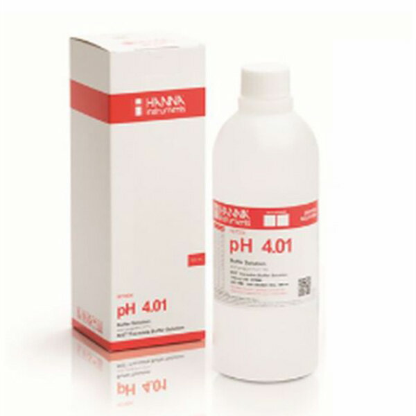 ハンナ:pH標準液 pH 4.01 証明書付500mL/本 HI 7004L/C