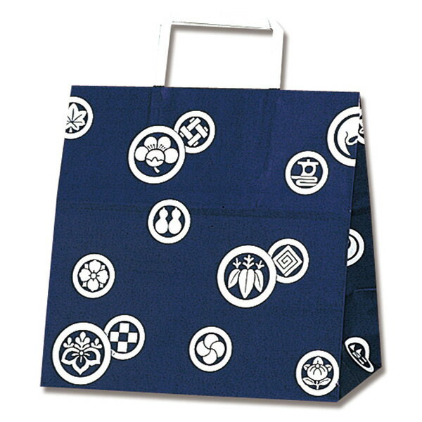 HEIKO（ヘイコー）:手提げ紙袋 25チャームバッグ 平手 E判 紋所 003274002 紙袋 手提げ袋 業務用 平手紐 プレゼント イベント 店