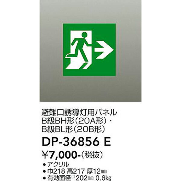【メーカー直送】大光電機 LED誘導灯パネル　　　　　　 DP-36856E