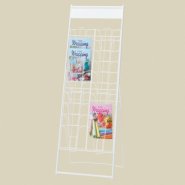 【メーカー直送】ストア・エキスプレス カタログスタンドA4 10段 ホワイト2列 61-799-79-2 パンフレッ..