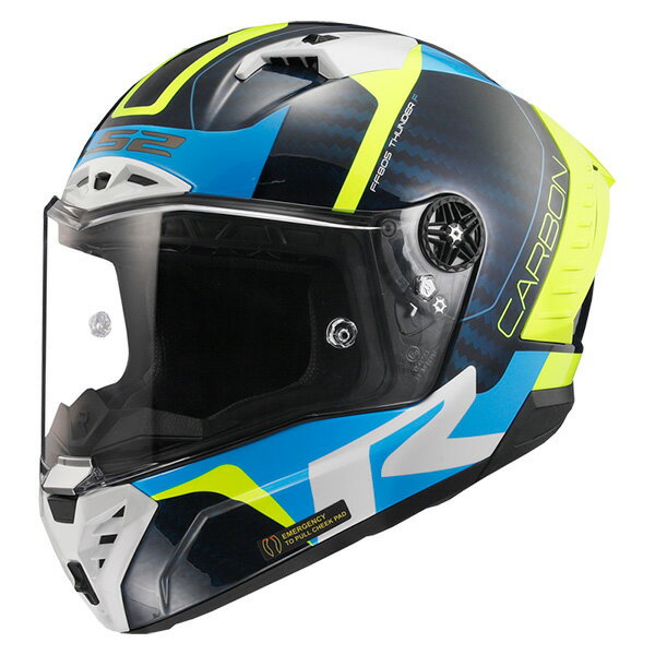 【4/5限定★抽選で最大100%ポイントバック★要エントリー】あす楽 LS2 HELMETS:【国内正規品】THUNDER C GP BLUE CARBON YELLOW XLサイズ 108059026XL