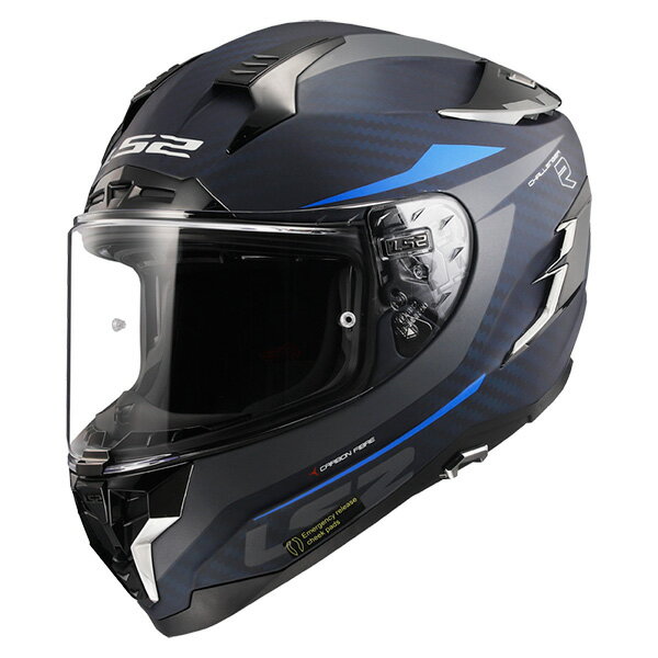 LS2 HELMETS 【国内正規品】CHALLENGER C GT MATT CARBON BLUE Sサイズ 103277425S(2)