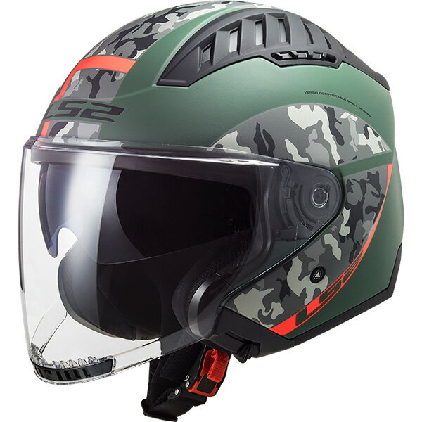 LS2 HELMETS:【国内正規品】COPTER CRISPY MATT MILITARY GREEN ORANGE XXLサイズ 306003061XXL