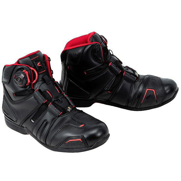 RSタイチ DRYMASTER BOA ライディングシューズ BLACK/RED 25.0cm RSS006