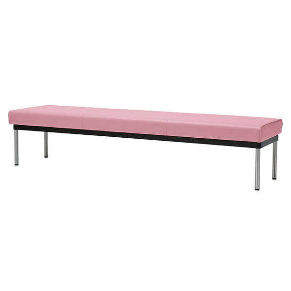 【法人限定】【車両制限】【車上渡し】【地域制限有】【メーカー直送】ストア・エキスプレス ロビーチェア　背無し　W120cm　ピンク 61-783-87-3