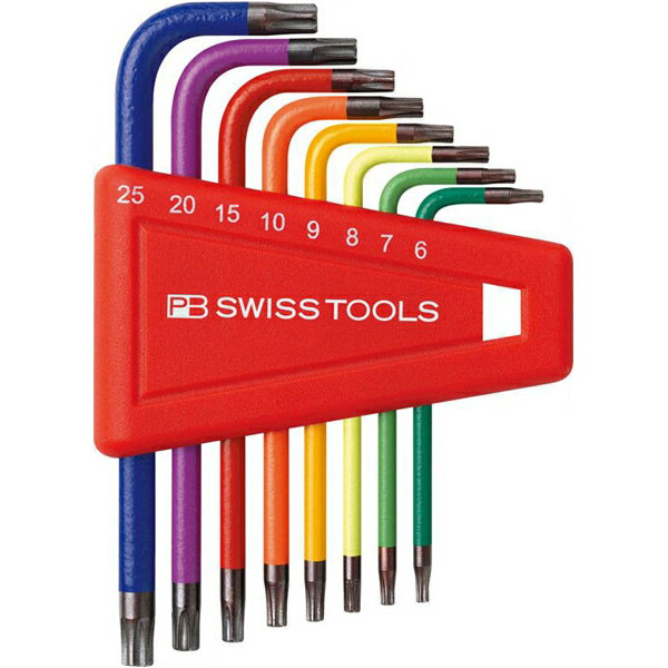 PB SWISS TOOLS(PBスイスツールズ) 410.H6-25RB L型レインボーヘクスローブレンチセットパックナシ 410H/6-25RB