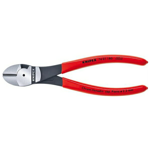 KNIPEX(クニペックス)の一覧はこちらピアノ線を含む様々なワイヤーの切断に適しています。●切断能力（中硬線；φmm)：3.1●切断能力(硬線；φmm)：2.0●切断能力(ピアノ線；φmm)：1.5●全長(mm)：140●質量(g)：131●ジョイントは鍛造軸カシメを採用し耐久性に優れています。●ピアノ線を含む様々なワイヤーの切断に適しています。●最適な刃の位置と角度・てこの原理を最大限発揮するデザイン・人間工学に基づいたハンドル形状-この3つの利点により、少ない力で高い切断能力を発揮します。●入念な焼入れ処理が施された刃の硬度は約HRC64。●鍛造により大変頑丈です。●材質はオイル焼き入れ焼き戻し処理済みのクロームバナジウム鋼。●斜めの刃（切断面は傘状）。JANCD:4003773011835【銀行振込・コンビニ決済】等前払い決済予定のお客様へ当商品は弊社在庫品ではなく、メーカー在庫品です。在庫確認後に注文確認を行い、お支払いのお願いを送信させて頂きます。休業日、14:00以降のご注文の場合は翌営業日に上記手続きを行います。お時間が掛かる場合がございます。