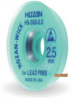HOZAN(ホーザン)の一覧はこちらコンパクトで使いやすく、低ワットのハンダゴテでも吸い取りOK！残渣が少なく綺麗に仕上がります。ESDシェルは表面抵抗10-10Ωの帯電防止素材を使用。熱伝導性に優れ、高温域での活性が高いフラックスの採用により鉛フリーハンダの作業性が格段に向上しました。基板をいためずスピーディーに作業が完了します。線幅 2.5mm全長 1.5mESD(Electro-static Discharge)は静電気対策のために帯電を緩和する素材を使用しています。JANCD：4962772053836【銀行振込・コンビニ決済】等前払い決済予定のお客様へ当商品は弊社在庫品ではなく、メーカー取寄せ品でございます。在庫確認後に注文確認を行い、お支払いのお願いを送信させて頂きます。休業日、14:00以降のご注文の場合は翌営業日に上記手続きを行います。お時間が掛かる場合がございます。