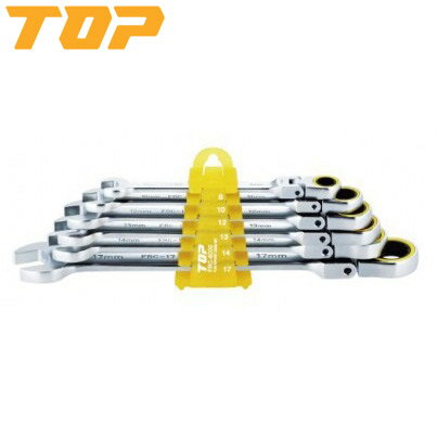 TOP（トップ） 首振ラチェットコンビセット 6丁組 FRC-6000 DIY 首振りラチェット 工具 メガネレンチ FRC-6000