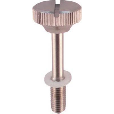 TRUSCO（トラスコ中山）:足長ローレットつまみ SUS303 径14 ねじM4 全長35 TLK-14-M4-35 オレンジブック 7787014