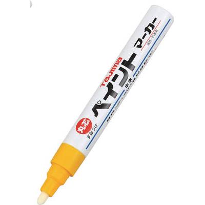 TJMデザイン（タジマツール）:すみつけペイントマーカー　硬質・長芯（中字・丸芯）黄 SPEM-YEL オレンジブック 3358844