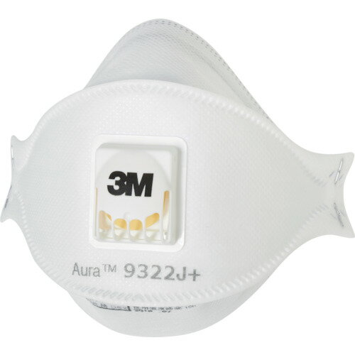 3M Aura 使い捨て式防じんマスク9322J+ DS2 10枚入 排気弁付 9322JAURAT 9322JAURAT 8549802