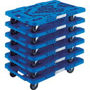 TRUSCO(トラスコ中山):まとめ買い樹脂製平台車ルートバン MPK-600J-B 6台セット MPK-600J-B-M6 MPK600JBM6 台車 平台車...