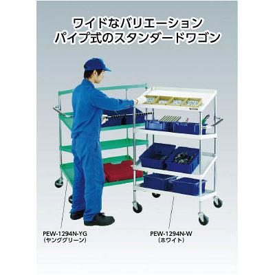 TRUSCO(トラスコ中山) ツールワゴンフェニックスワゴン省音 750X500XH880 2段天板付ヤンググリーン PEW-972T-YG