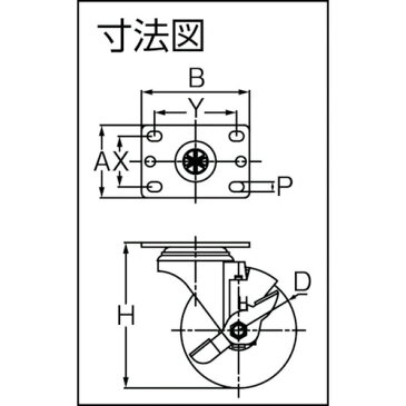 SAMSONG サンドイッチクッションキャスター 自在ストッパー付ナイロンゴム車 TP504001NSRSDTLB 8358127