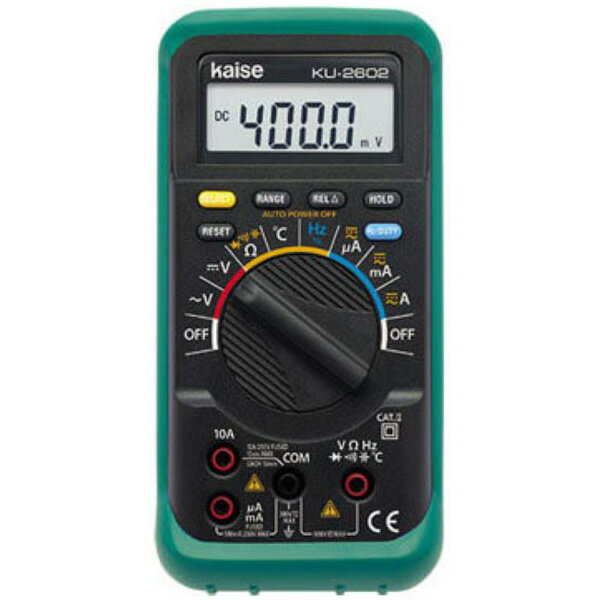 カイセ:デジタルマルチメータ KU-2602 ハンディタイプ 多機能 テスター 温度測定 KU-2602