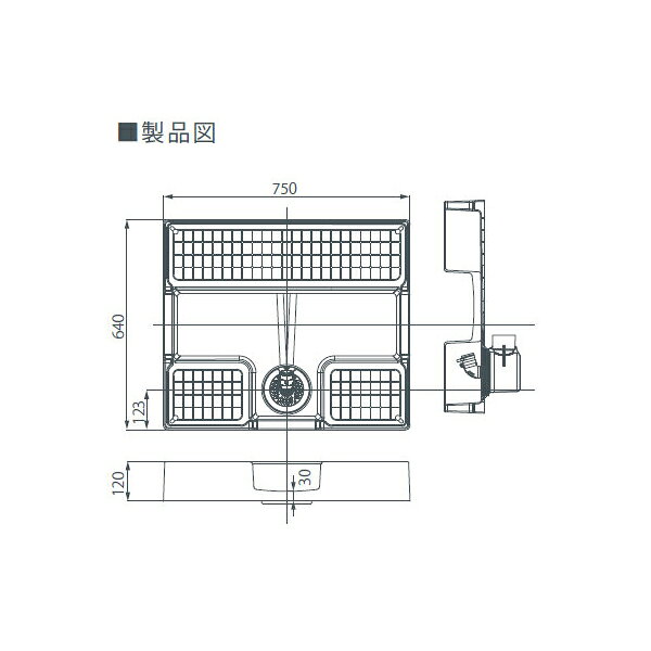 イチネンネットのテクノテック かさ上げ防水パン イージーパン アイボリーホワイト TPD750-CW1 洗濯機 かさ上げ工事 排水 ランドリー 洗濯 乾燥 洗浄 TPD750-CW1｜アングル2