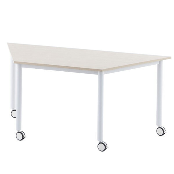 【法人限定】【車両制限】【車上渡し】【地域制限有】【メーカー直送】アール・エフ・ヤマカワ キャスターテーブル ホワイト脚 台形 ナチュラル RFCTT-WL8016DNA 組み合わせの形が広がるキャスターテーブル 台形