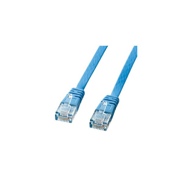 サンワサプライ カテゴリ6フラットケーブル0.5m (ライトブルー) KB-FL6-005LBN