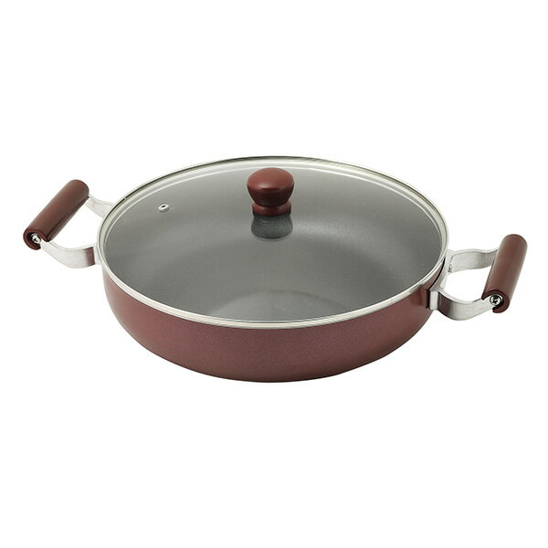 玻璃锅 - パール金属 メガサイズ ふっ素加工IH対応ガラス蓋付浅型大型鍋30cm HB-6673