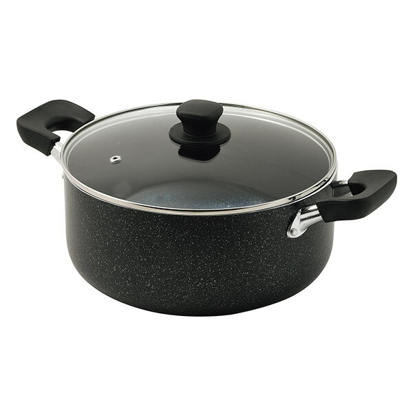 IH/煤气两者对应 - パール金属 ママディナーα マーブルダイヤモンドIH対応ガラス蓋付深型大型鍋26cm HC-0392