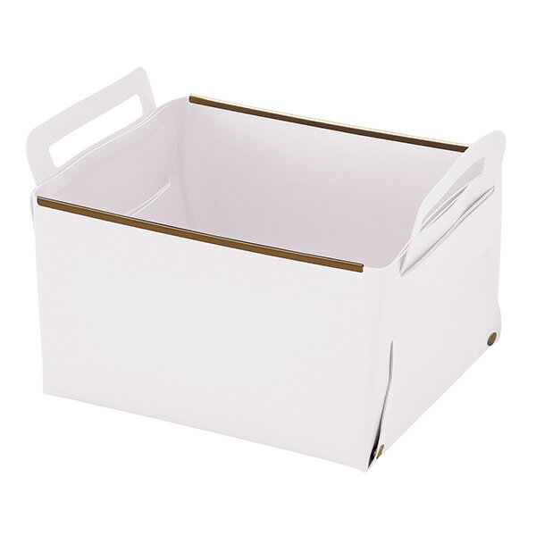 パール金属 フェイクレザー CUBEケース L WHITE N-7140