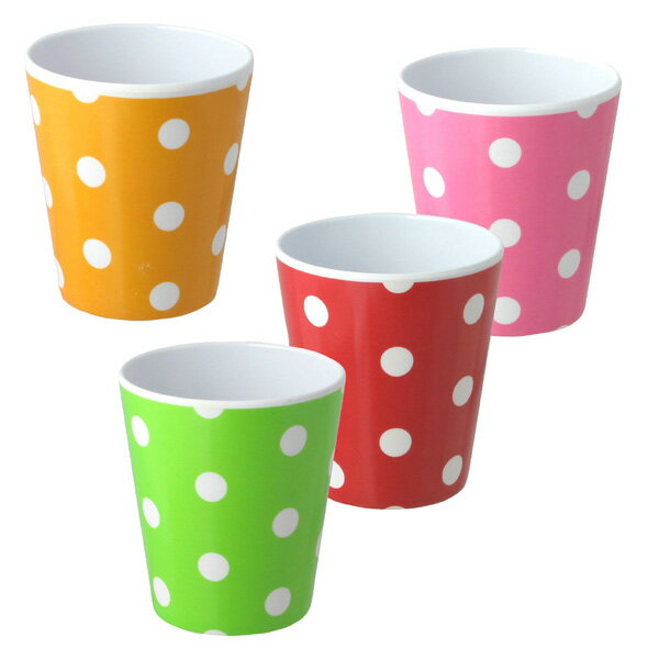 【 メラミン食器 】 カラードット メラミン タンブラー コップ 単品