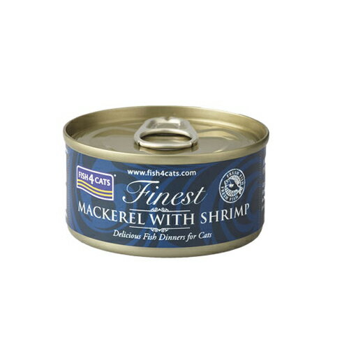 【FISH4CATS】フィッシュ4キャット缶詰「サバ＆小エビ」MACKEREL WITH SHRIMP【70g×10缶入り】