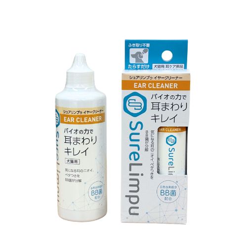 【リニューアル：8月中旬入荷予定】【シュアリンプゥ】【犬・猫用】イヤークリーナー （30ml・100ml）耳まわりのお手入れ 自然由来成分 BB菌（納豆菌同属）配合 使用後のふき取りが不要