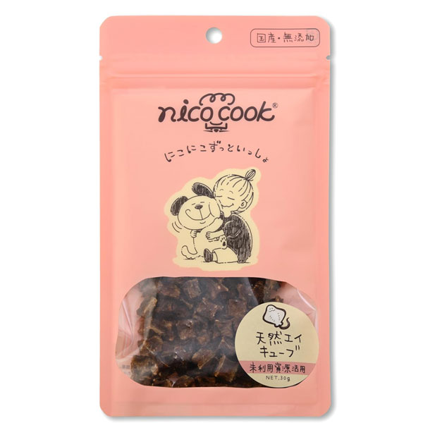 【nico cook】 ニコクック　国産天然エイキューブ 【30g】（犬猫兼用）