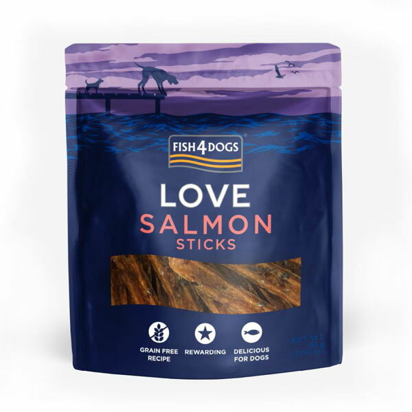 【FISH4DOGS】 フィッシュフォードッグ　サーモンスティック（85g）おやつ ご褒美 サーモン ホワイトフィッシュ皮 オメガ3脂肪酸 皮膚・被毛・関節の健康をサポート