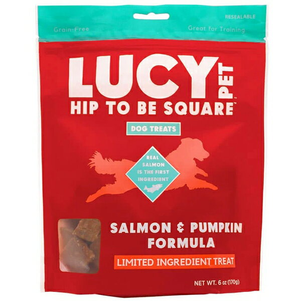 【LUCY PET】 Hip to Be Square ドッグトリーツ　サーモン＆パンプキン（170g）おやつ ご褒美 トレーニ..