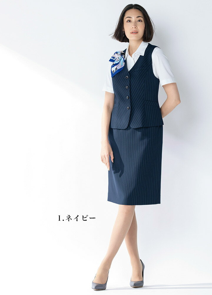 セロリー 事務服 タイトスカート S-1200 ストレッチ 制電 ウエストゴム ホームクリーニング オフィスウェア レディース 制服 ユニフォーム selery【5-19号】