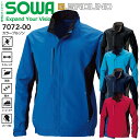 カラーブルゾン SOWA 7072-00 長袖 ストレッチ 消臭 制電 撥水 イージーケア メンズ レディース 春夏 ジャケット ジャンパー 作業服 作業着 G.GROUND 桑和【5L-6L】